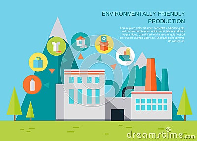 Environmentally Friendly Production Vector Illustration