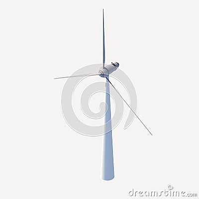 3d illustration of a windmill white isometric, renewable energy, electricity, eco-friendly energy source Stock Photo