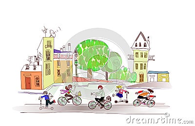 Environmentally friendly traffic Vector Illustration