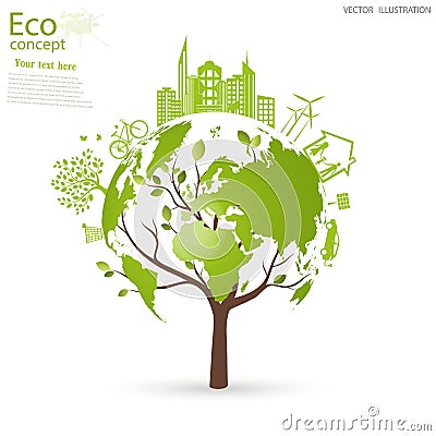 Environmentally friendly world. Vector Illustration