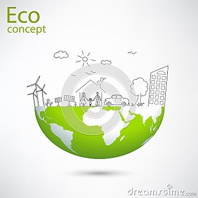 Environmentally friendly world. Vector Illustration