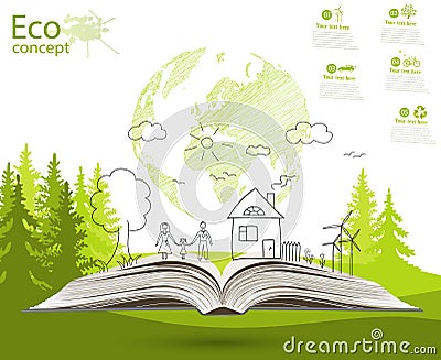 Environmentally friendly world. Vector Illustration