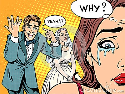 Envy man woman wedding love Vector Illustration