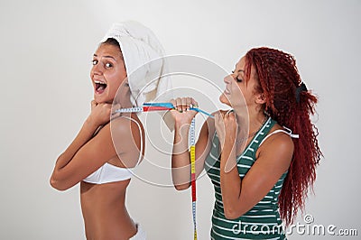 Envying girl of a girl physical aspect Stock Photo