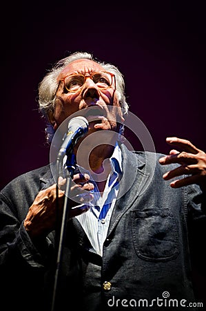 Enzo Jannacci sings in Rimini Editorial Stock Photo