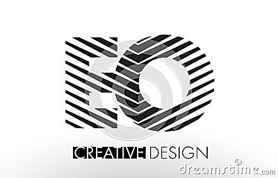 EO E O Lines Letter Design with Creative Elegant Zebra Vector Illustration