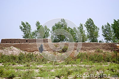 EOD Technician Investigates an IED Editorial Stock Photo