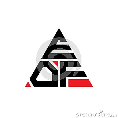 EOF triangle letter logo design with triangle shape. EOF triangle logo design monogram. EOF triangle vector logo template with red Vector Illustration