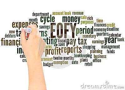 EOFY - End of Financial Year hand writing Stock Photo