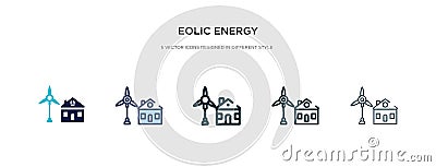 Eolic energy icon in different style vector illustration. two colored and black eolic energy vector icons designed in filled, Vector Illustration