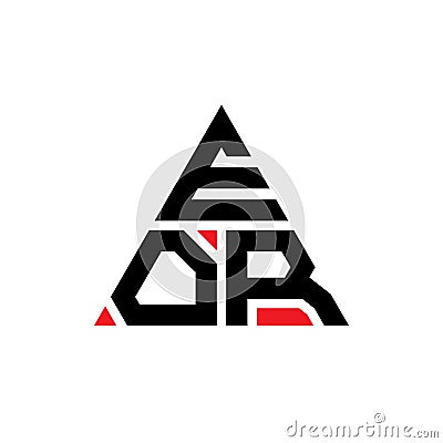 EOR triangle letter logo design with triangle shape. EOR triangle logo design monogram. EOR triangle vector logo template with red Vector Illustration