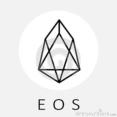 EOS decentralized blockchain applications on WebAssembly vector black white logo Vector Illustration