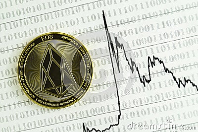 EOS is a modern way of exchange and this crypto currency is a convenient means of payment in the financial and web markets Editorial Stock Photo