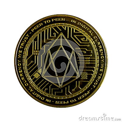 Eosio EOS is a modern way of exchange and this crypto currency is a convenient means of payment in the financial and web markets Editorial Stock Photo