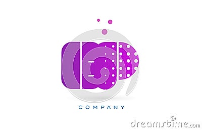 ep e p pink dots letter logo alphabet icon Vector Illustration