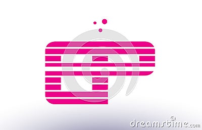 ep e p pink purple line stripe alphabet letter logo vector template Vector Illustration