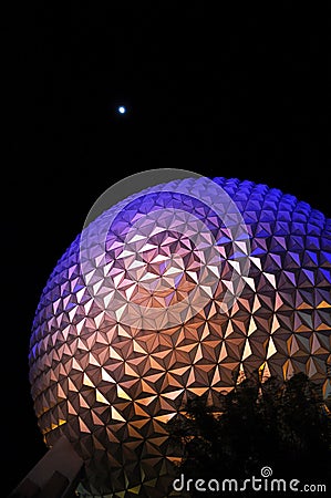 Epcot Center at Night Editorial Stock Photo