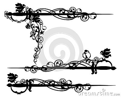 Epee sword among rose flowers black and white vector design Vector Illustration