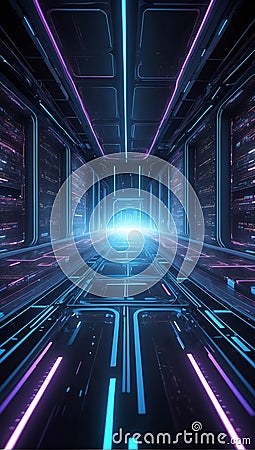 Ephemeral Elevation: QuantumQuotient's 3D Glimpse into Data's Tomorrow. AI generate Stock Photo