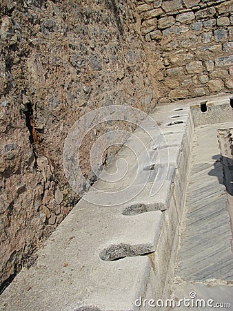 Ephesus ancient marble toilet Stock Photo