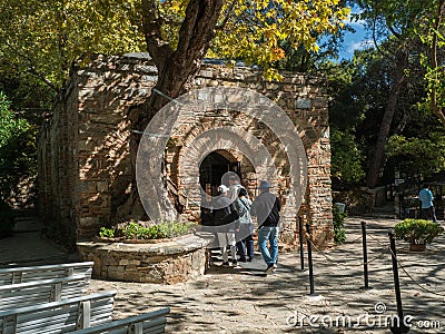 Toursits visiting the House of Virgin Mary in Epheus, Turkey Editorial Stock Photo
