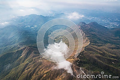 Epic aerial view of Wong Leng, Pat Sin Leng, the Mountain landscape Stock Photo