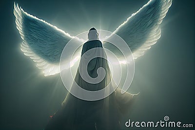 epic angel with big wins in heaven Stock Photo