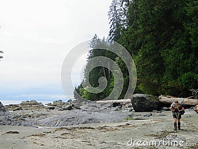 Epic Hike along the West Coast Trail, Vancouver Island, Canada Stock Photo