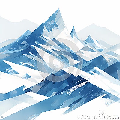 Epic Mountainscape: Majestic Peaks and Frozen Valleys Stock Photo