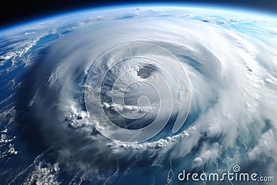 Epicenter of Chaos: Tropical Cyclone from Above. Stock Photo