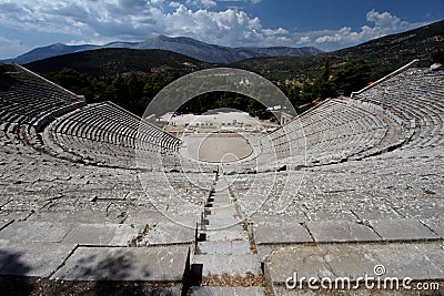 Epidauros Ancient Greek Theatre Stock Photo