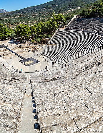 Epidaurus Amphitheater in Greece Stock Photo
