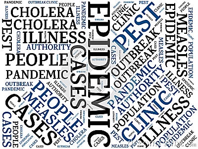 EPIDEMIC - image with words associated with the topic EPIDEMIC, word cloud, cube, letter, image, illustration Cartoon Illustration