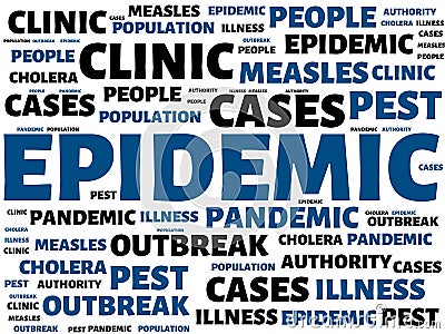 EPIDEMIC - image with words associated with the topic EPIDEMIC, word cloud, cube, letter, image, illustration Cartoon Illustration