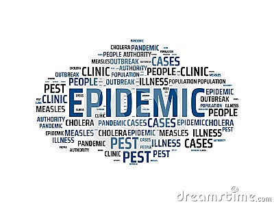 EPIDEMIC - image with words associated with the topic EPIDEMIC, word cloud, cube, letter, image, illustration Cartoon Illustration