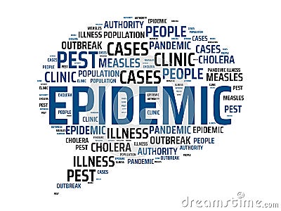 EPIDEMIC - image with words associated with the topic EPIDEMIC, word cloud, cube, letter, image, illustration Cartoon Illustration