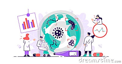 Epidemiology.Health danger risk spread laboratory Vector Illustration