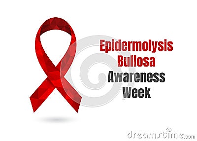 Epidermolysis Bullosa Week low poly ribbon web Vector Illustration