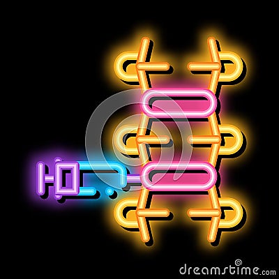 epidural spinal anesthesia neon glow icon illustration Vector Illustration