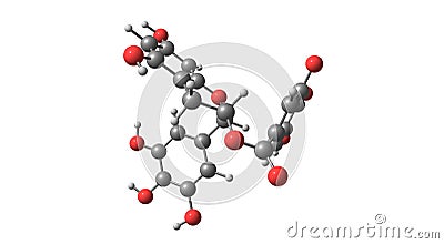Epigallocatechin gallate molecular structure isolated on white Cartoon Illustration