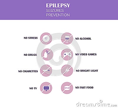 Epilepsy seizures prevention. Conceptual vector illustration. Human diseases Cartoon Illustration