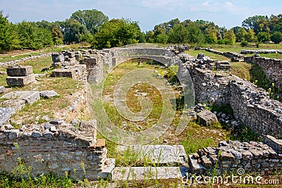 Episcopal Basilica. Archaeological Park of Dion, Greece Stock Photo