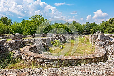 Episcopal Basilica. Archaeological Park of Dion, Greece Stock Photo