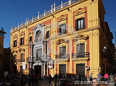 Episcopal Palace in the Andalusian city of Malaga, Spain Editorial Stock Photo