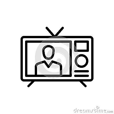 Black line icon for Episode, entertainment and television Stock Photo