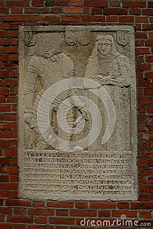 Epitaph at the Konigsberg Cathedral Editorial Stock Photo