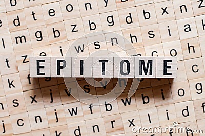 Epitome word concept on cubes Stock Photo