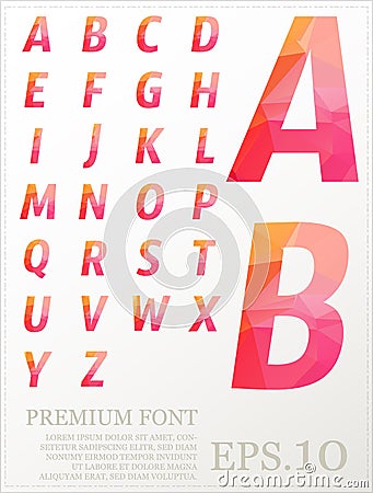 Font vector lowpoly design style illusstration eps.10 Vector Illustration