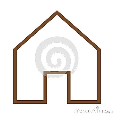eps10 brown vector home line icon Stock Photo