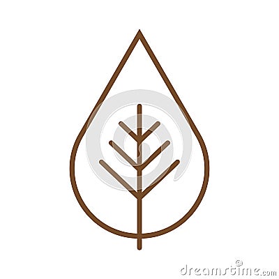 eps10 brown vector leaf line icon, Stock Photo